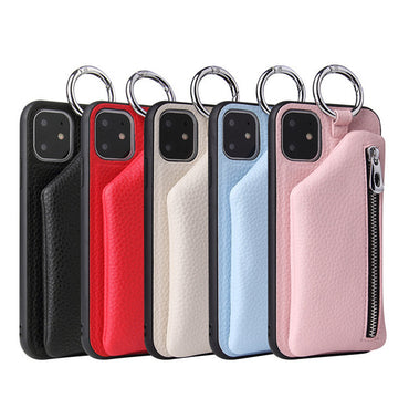 Leather Lanyard Phone Case - Coin Purse Wallet Cover