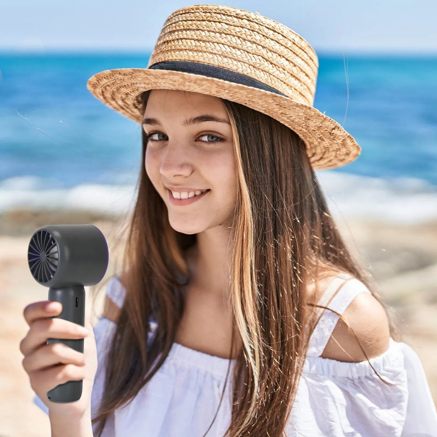 Speed Handheld Fan With Ice Cooler High Speed Turbo Fan Rechargeable Hand Fan ⭐⭐⭐⭐⭐