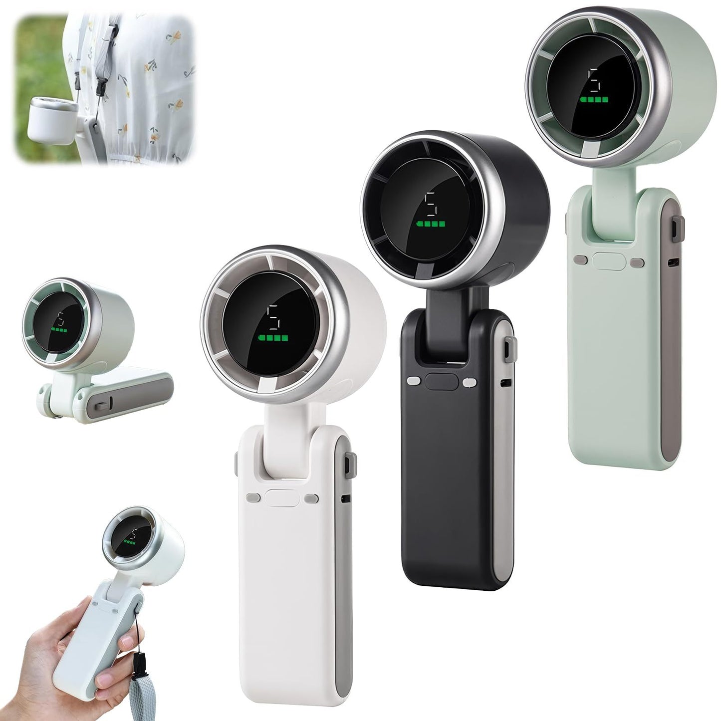Hanging Neck Outdoor 180 Degree Folding Desktop Mini Fan Hand-held ⭐⭐⭐⭐⭐