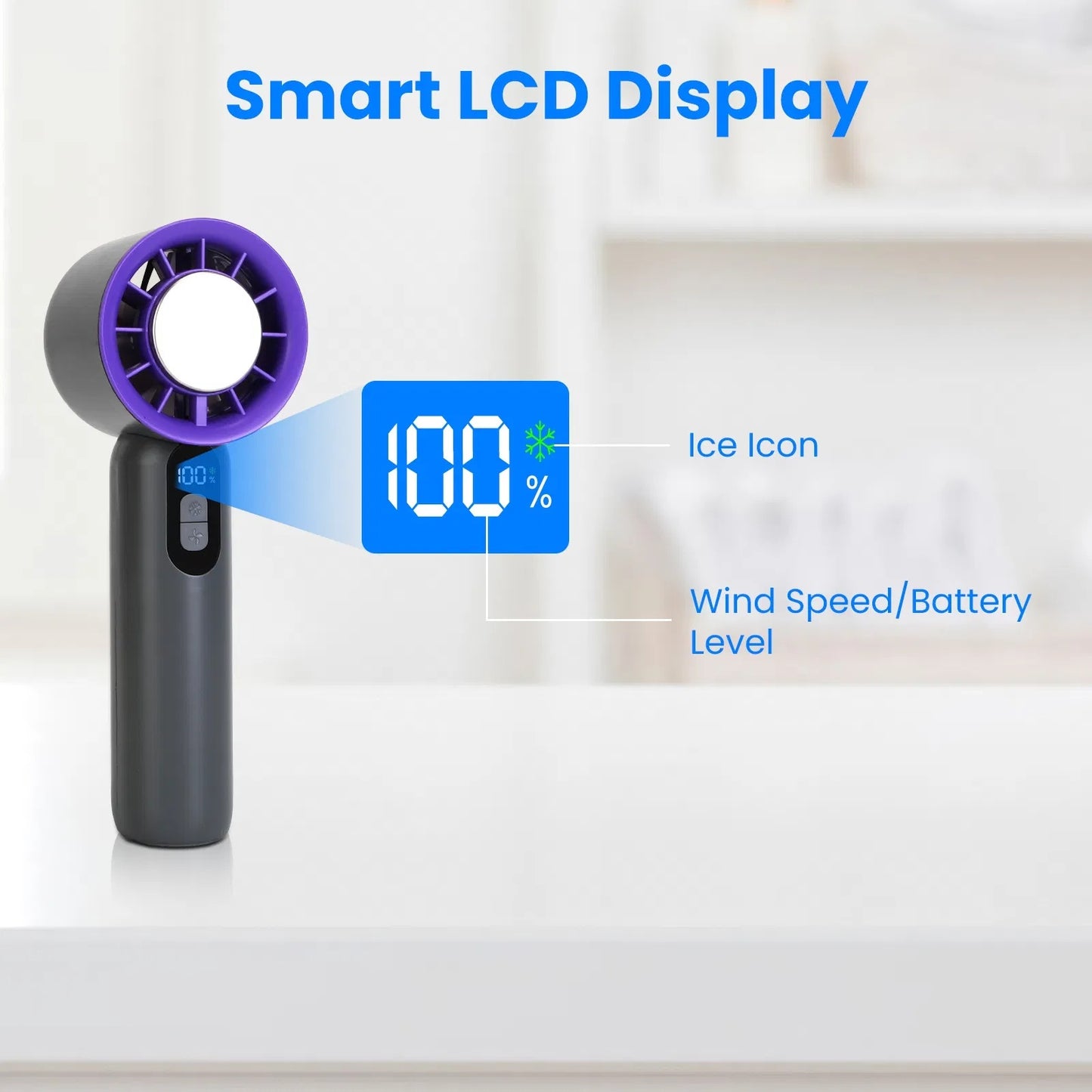 Speed Handheld Fan With Ice Cooler High Speed Turbo Fan Rechargeable Hand Fan ⭐⭐⭐⭐⭐