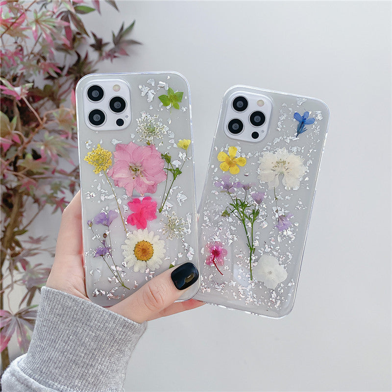 Silver Foil Dried Flowers For Mobile Phone Cases Epoxy Transparent ⭐⭐⭐⭐⭐