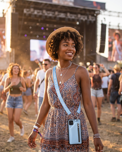 CREAZONE Leather Lanyard Phone Case — festival crossbody