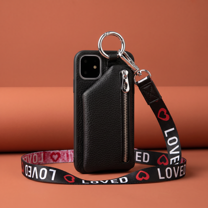 CREAZONE Leather Lanyard Phone Case — studio hero