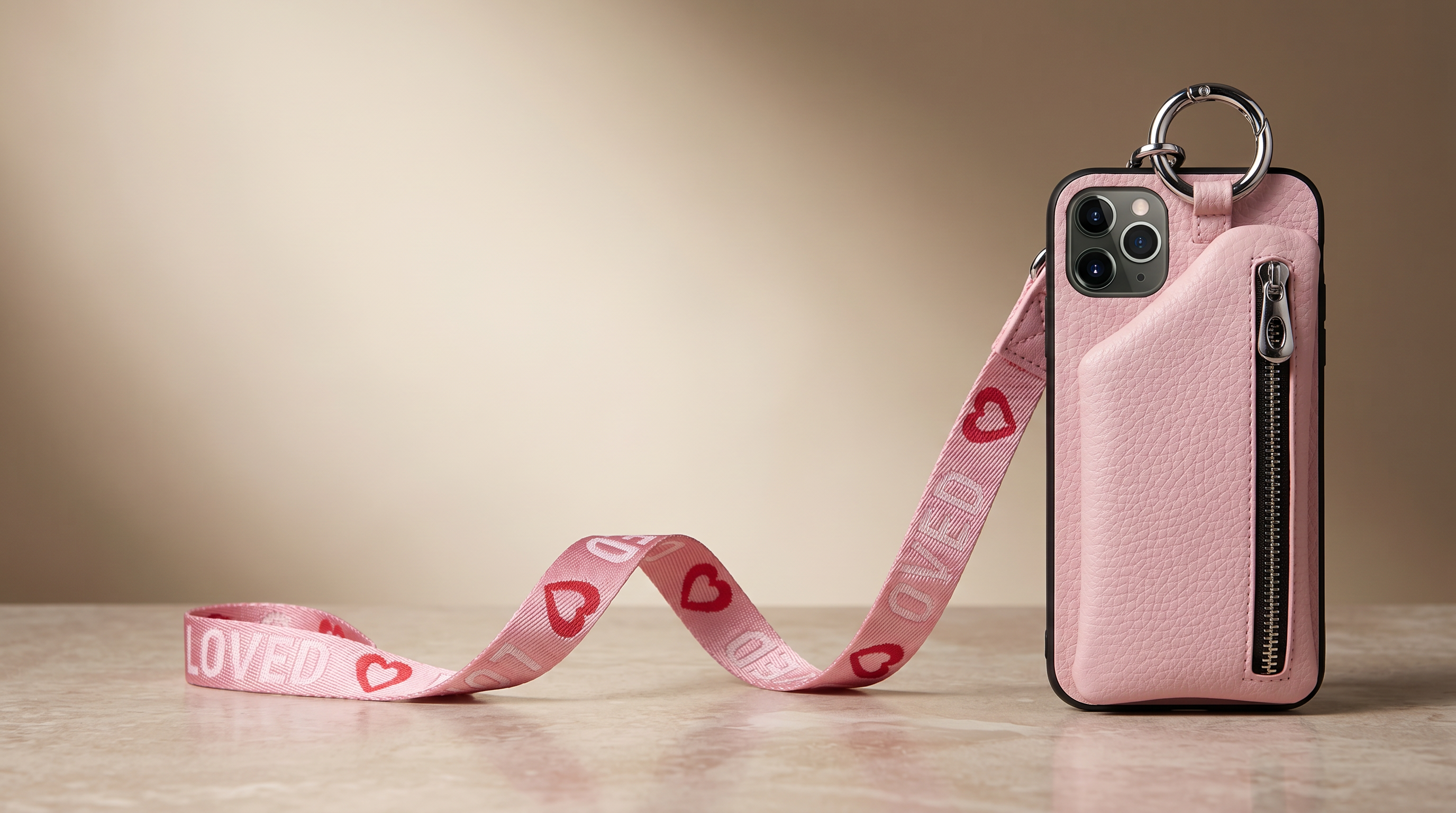 CREAZONE Leather Lanyard Phone Case — elegant wide scene