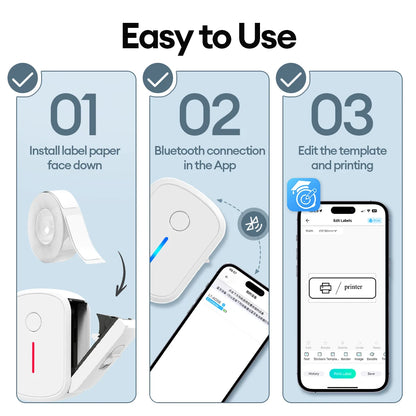 Mini Bluetooth Label Printer — Inkless Thermal Sticker Maker